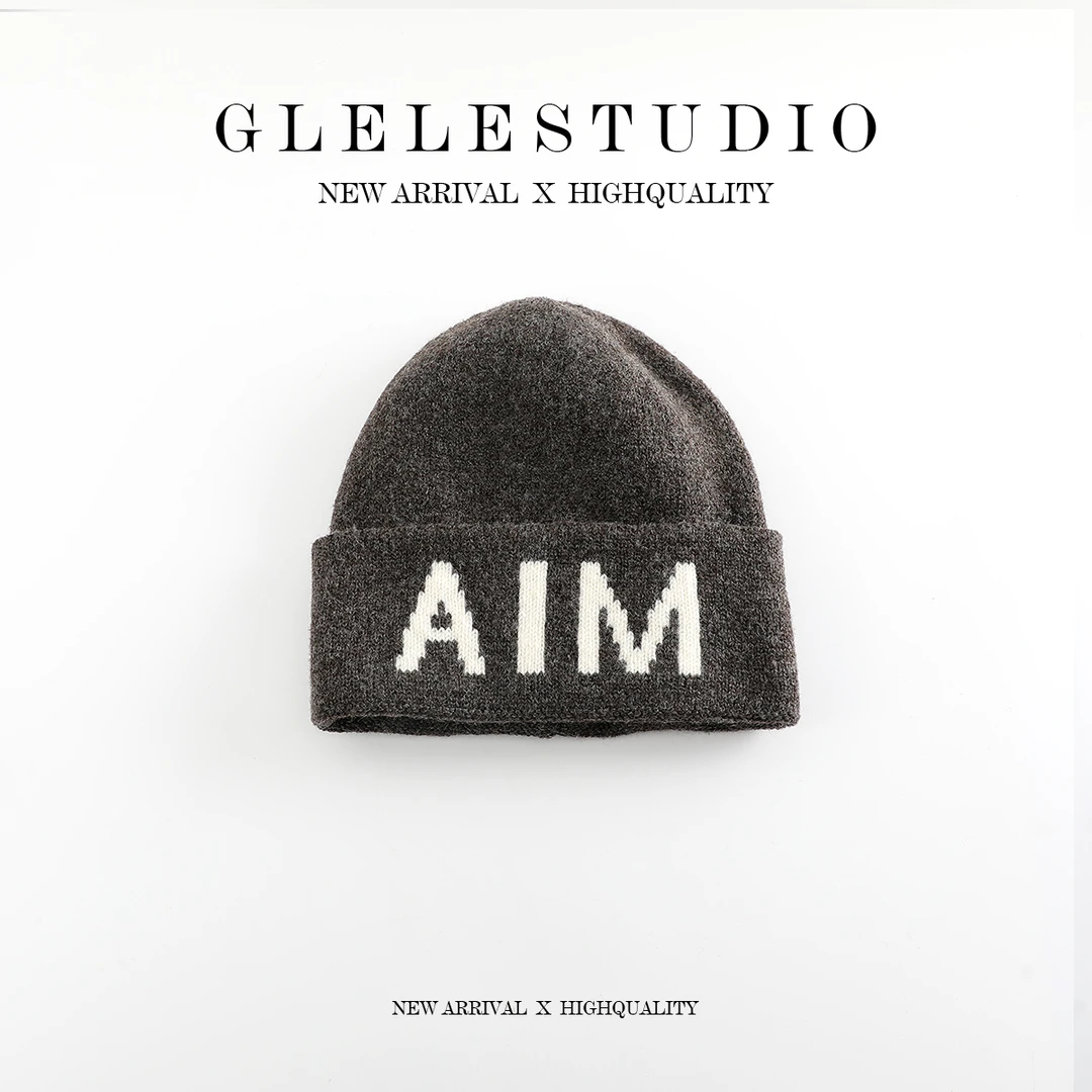 Glele私服「韩版毛线帽」韩系加厚字母针织包头时髦冷帽