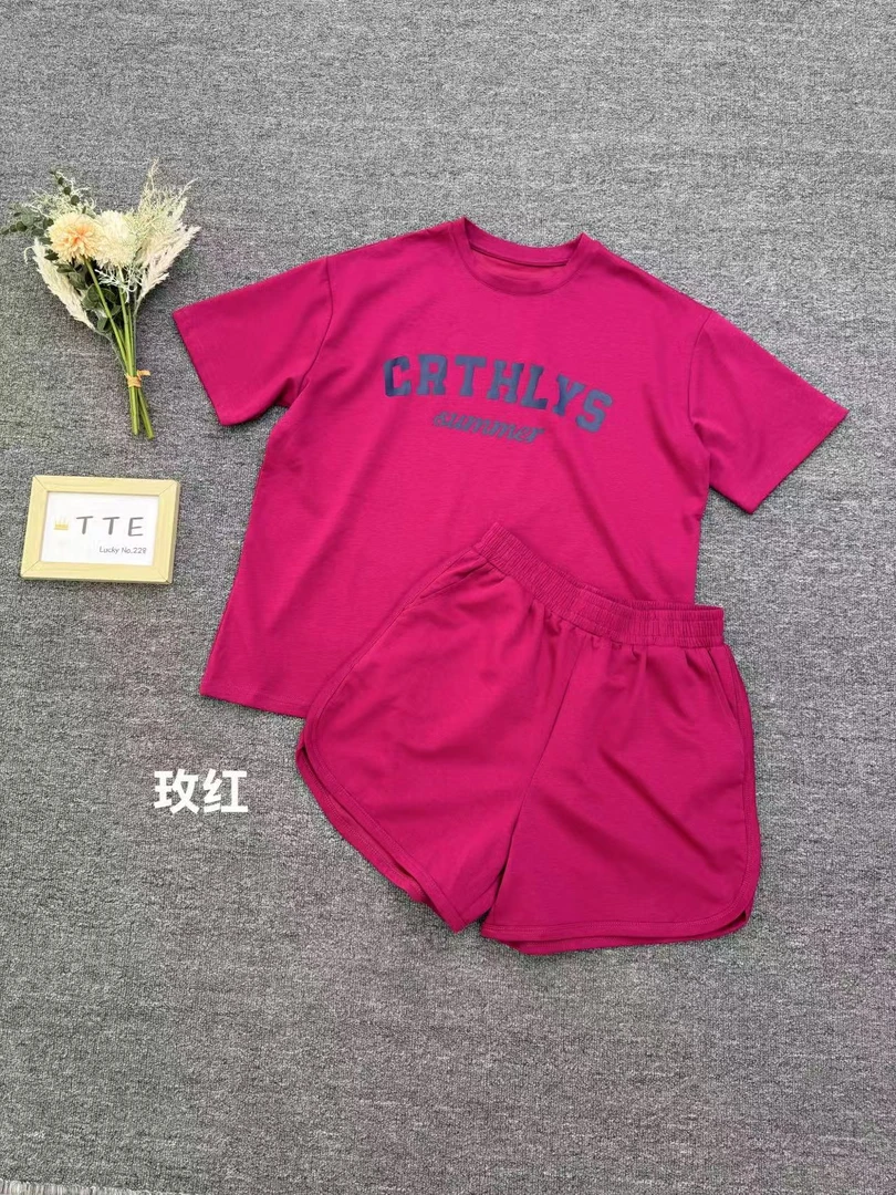 【TTE严选】2025夏装CR字母休闲运动套装（0618-10）