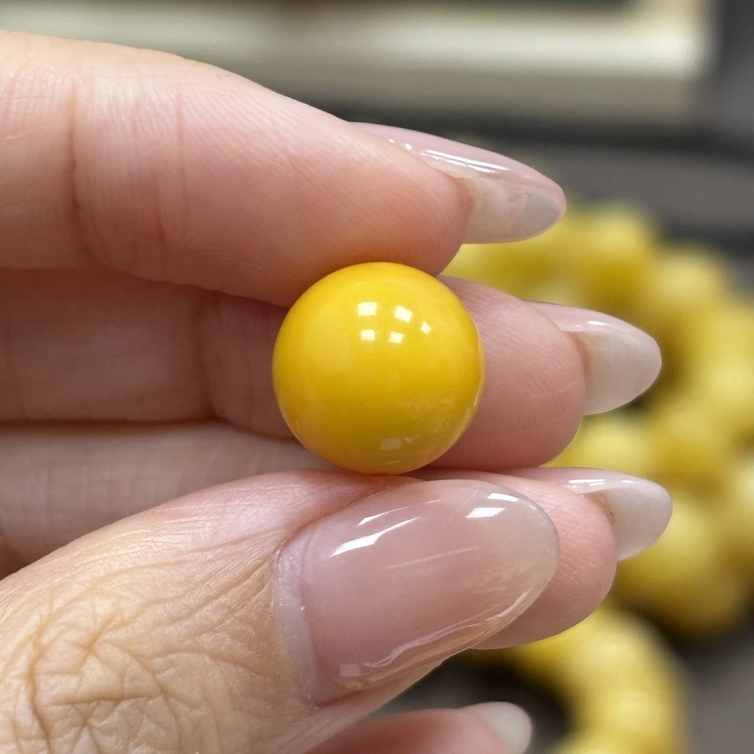 12.2mm 小妖珠宝天然原矿琥珀蜜蜡