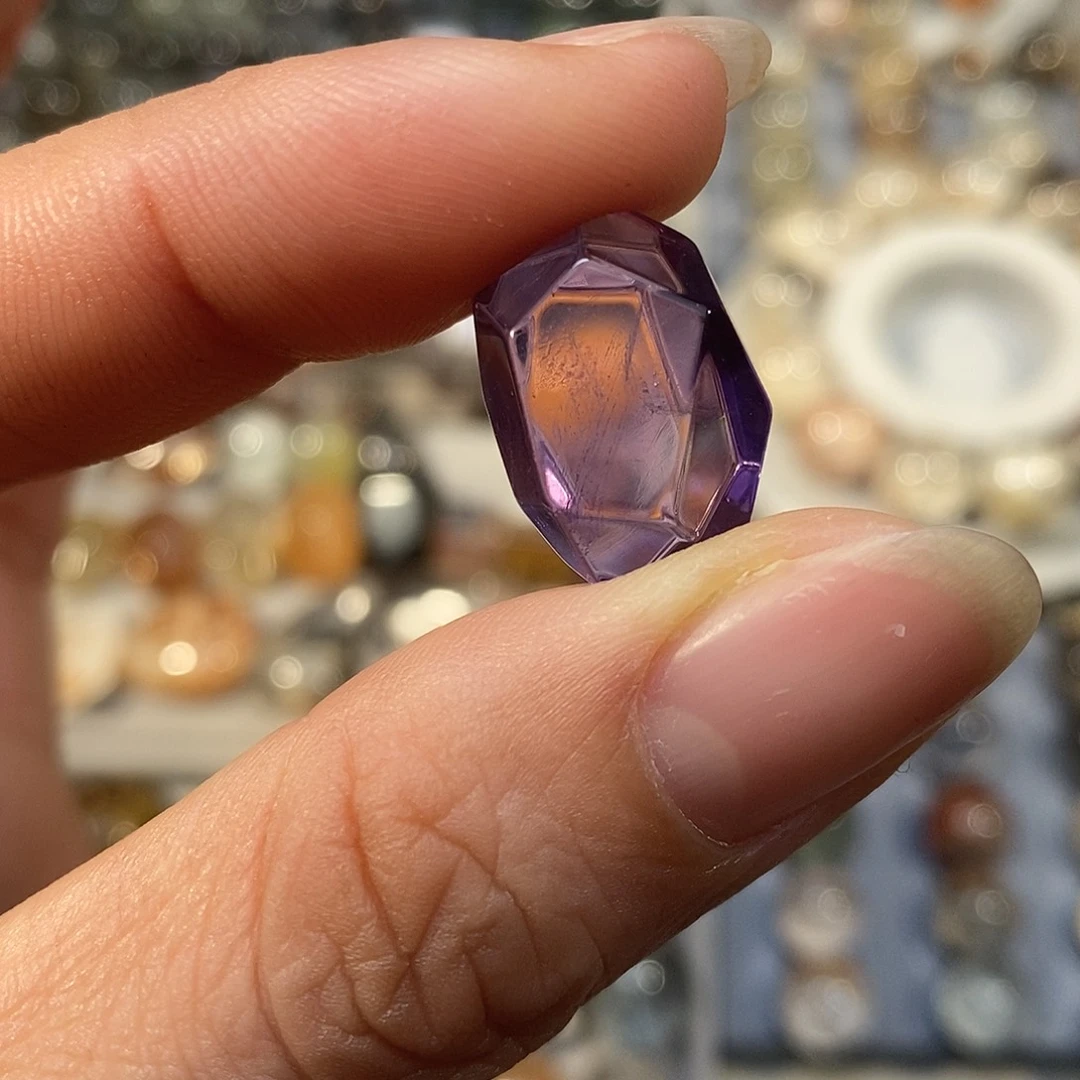 烟晶未镶嵌手链紫随型卡12.7*17.4