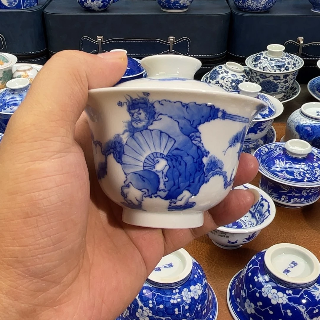 陶月楼 柴窑钟馗盖碗