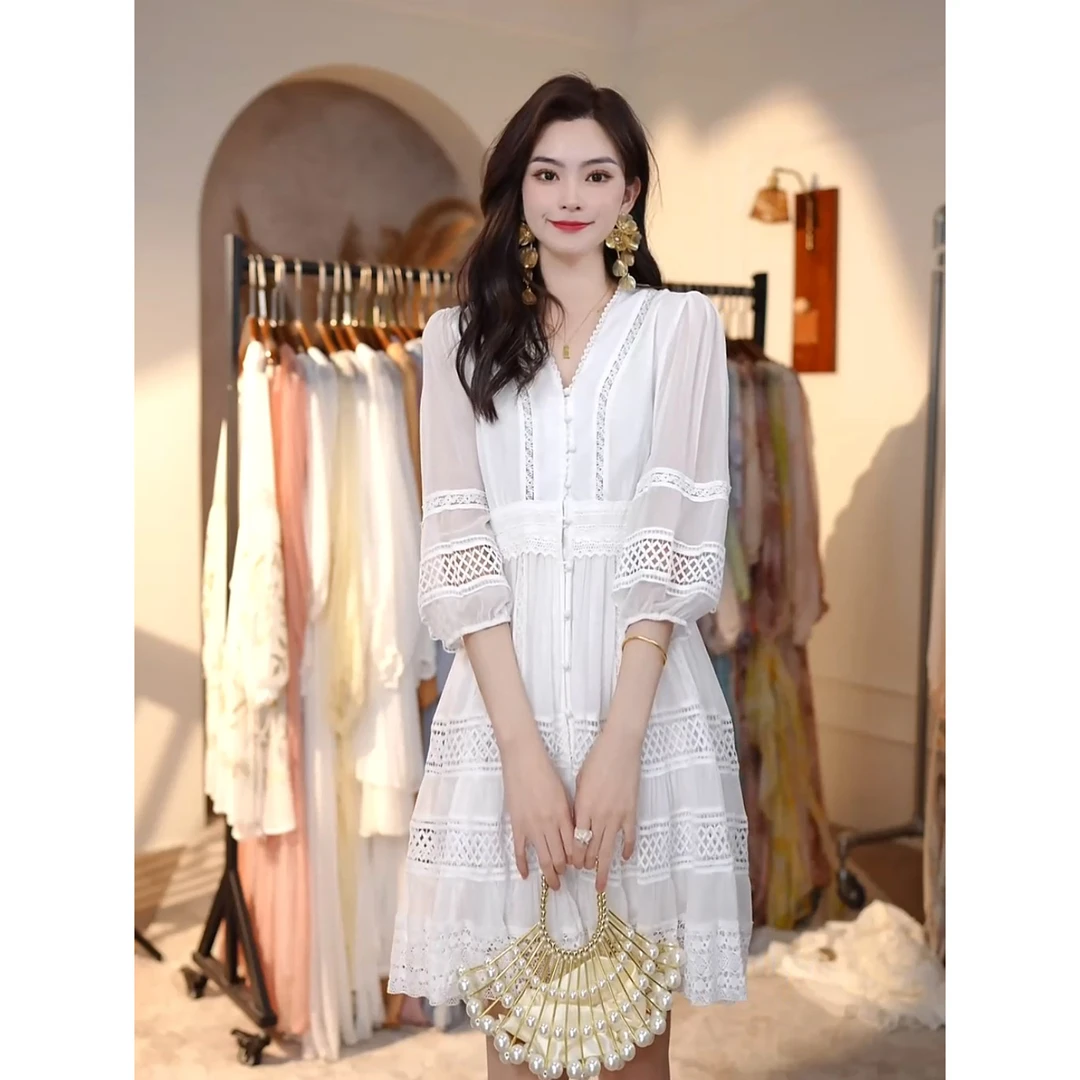 【短款2025-文文】重磅100桑蚕丝连衣裙Y24C9166