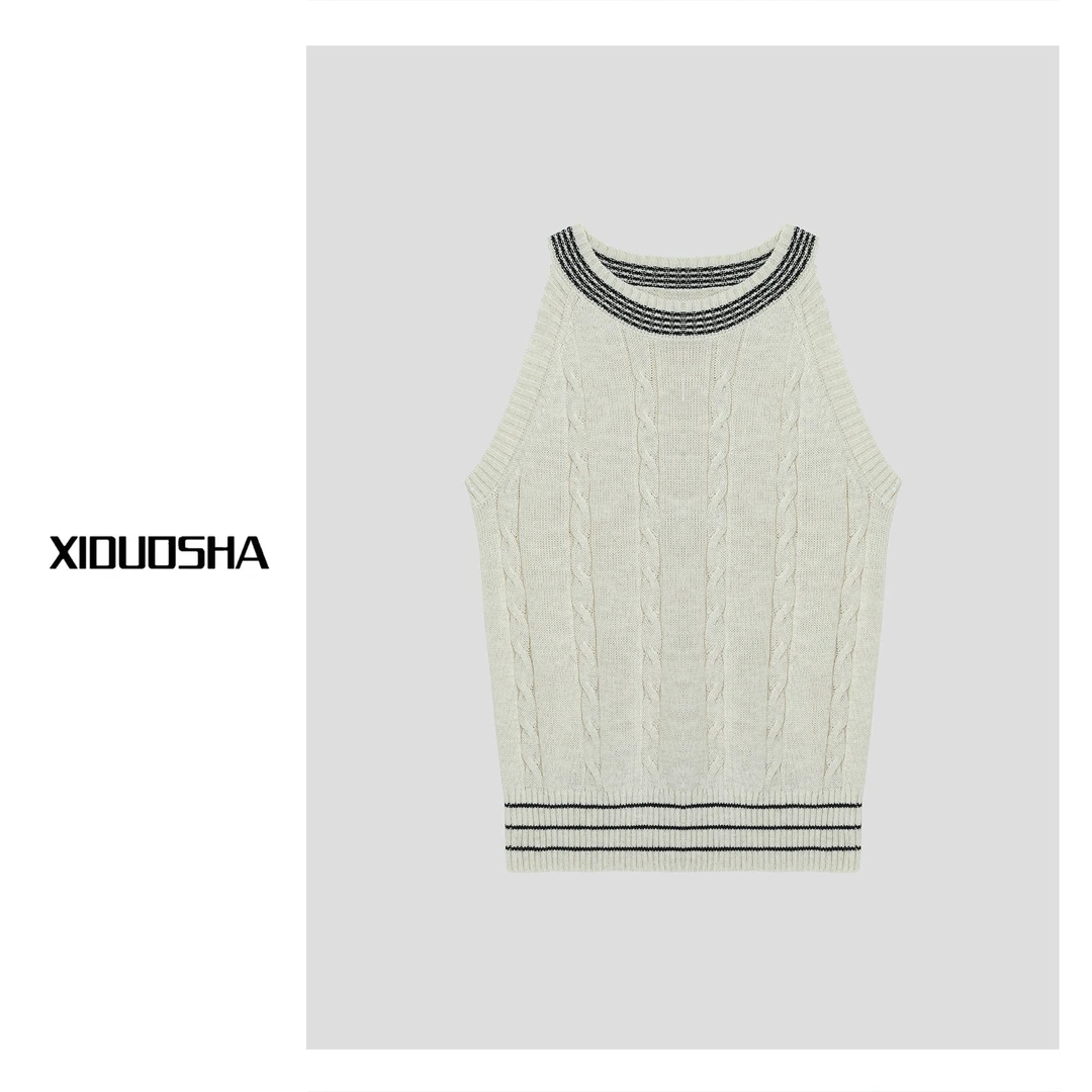 XIDUOSHA/喜朵莎 进口和纸沙撞色时尚背心XDS1270