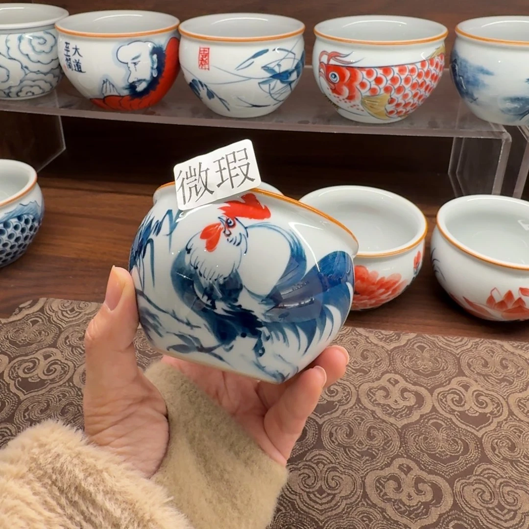釉下彩纯手绘微瑕