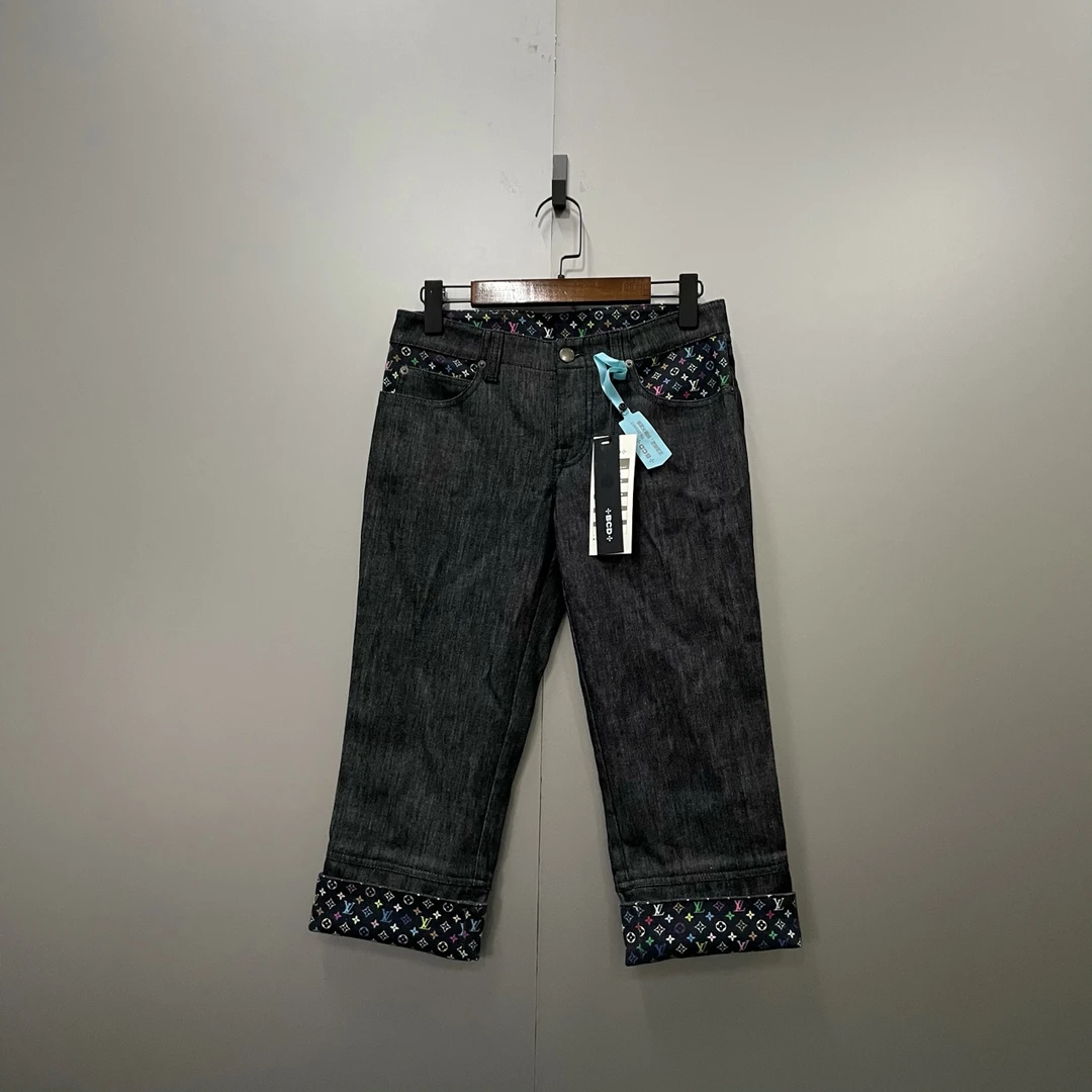 95新 LouisVuitton/路易威登 lv 内里满印彩色老花牛仔裤 38/95新