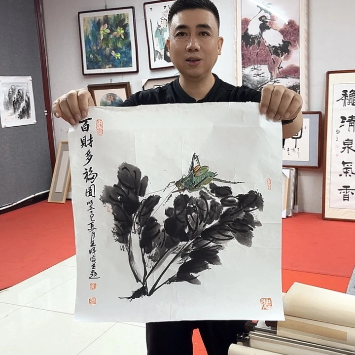 种***子国画蝈蝈绘画作品