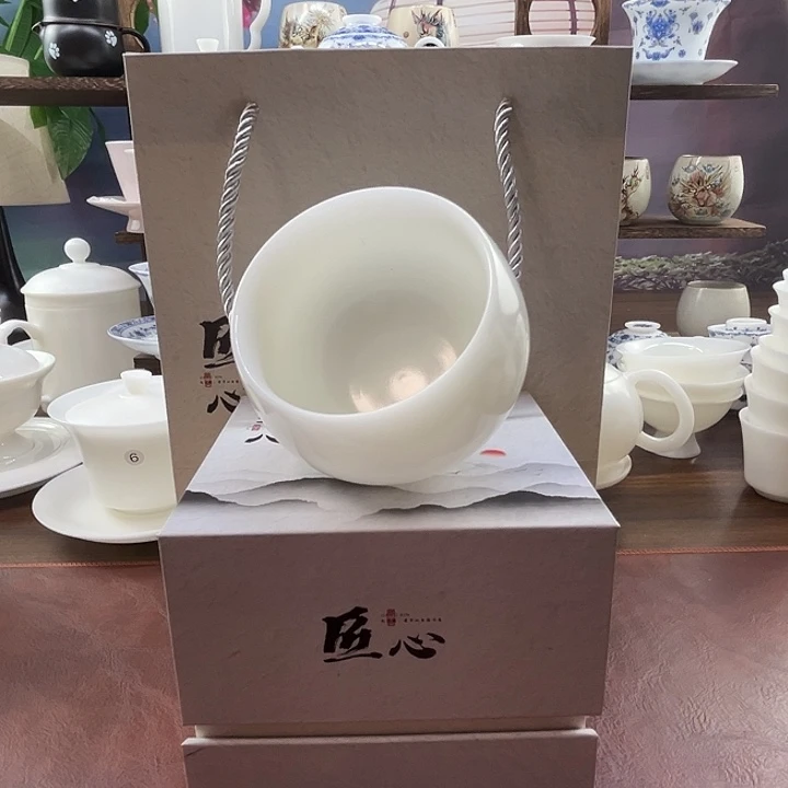 礼袋装：隐唐窑/璞玉素烧自生釉170ml罗汉杯