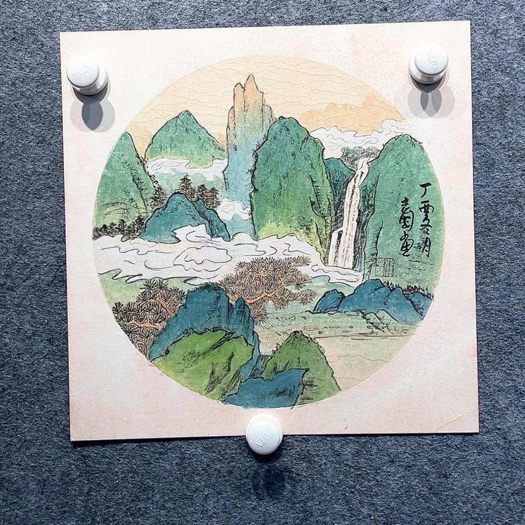 国画纯手绘画心原创