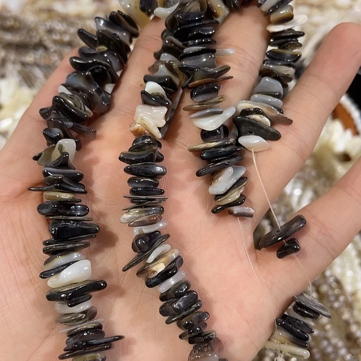 合金玛瑙/玉髓珠宝半成品一条指定款小号黑蝶贝不规则片片