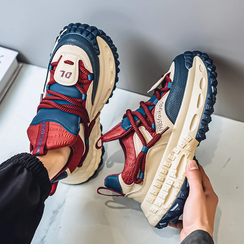 男鞋2025新款春季小众爆款青少年运动百搭休闲鞋厚底增高老爹潮鞋