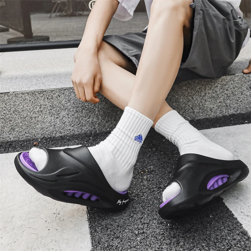 户外运动拖鞋2025夏爆款室内外穿防滑厚底透气潮流情侣椰子凉拖