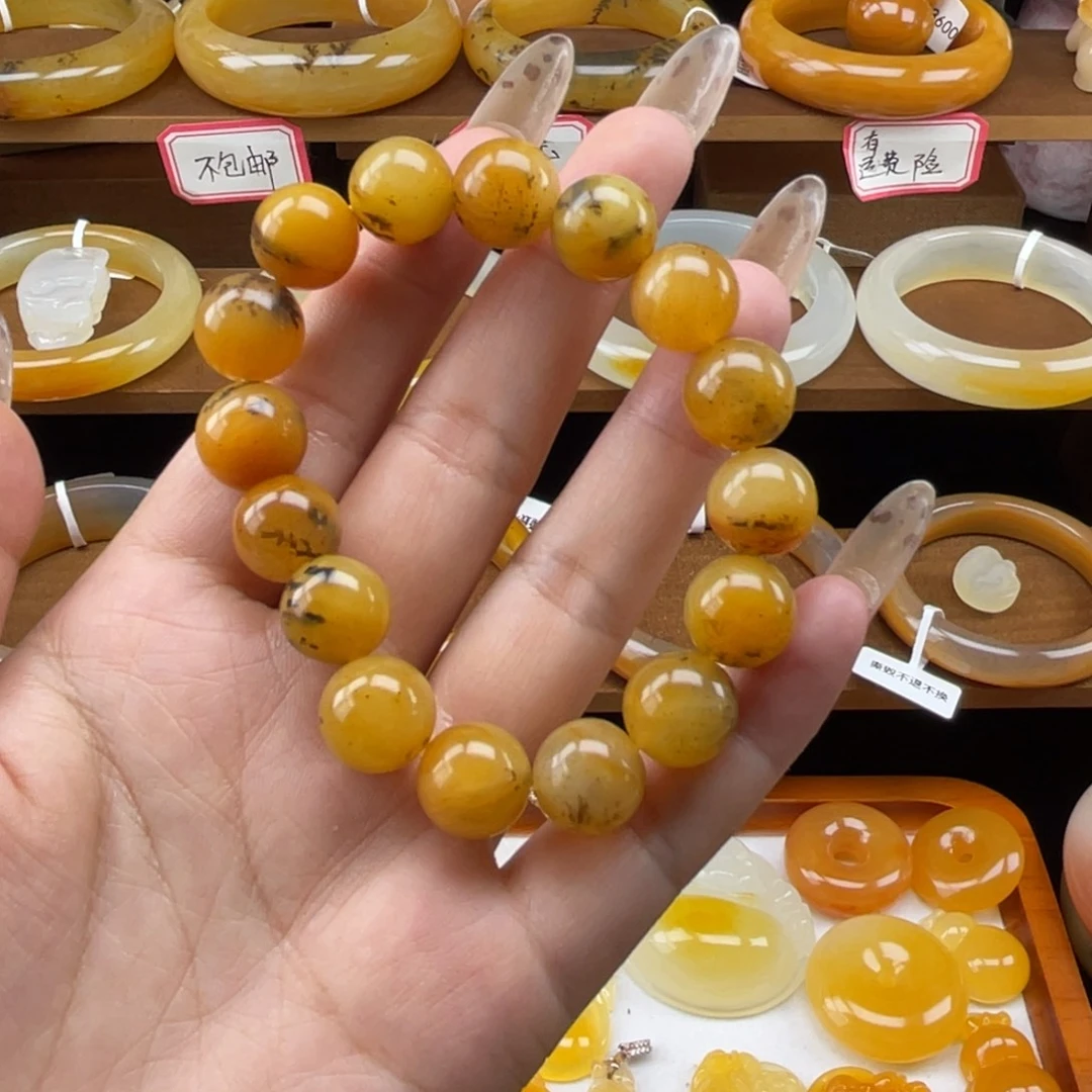 石英质玉（黄龙玉）未镶嵌手链