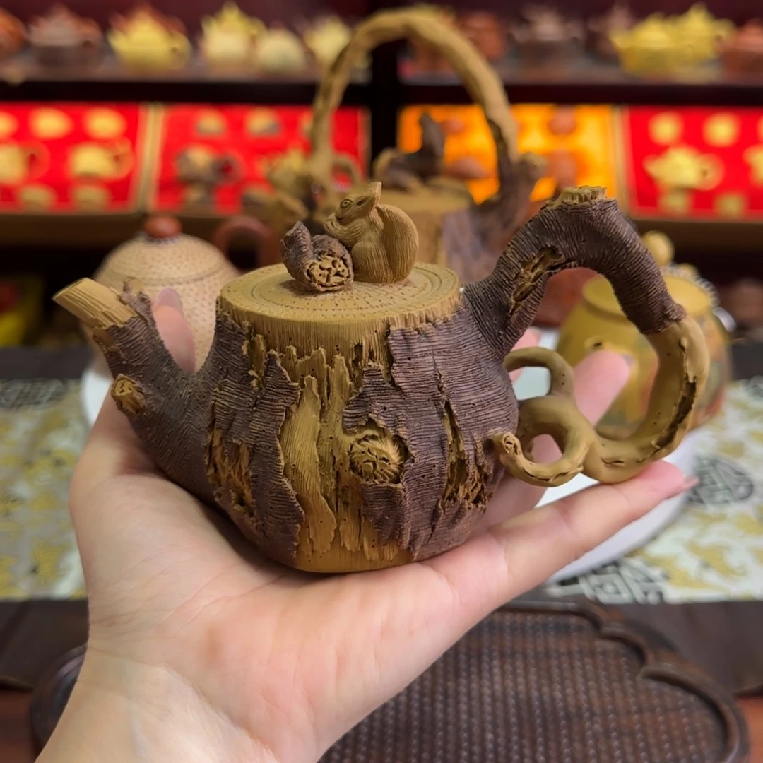 茶壶段泥枯木松鼠