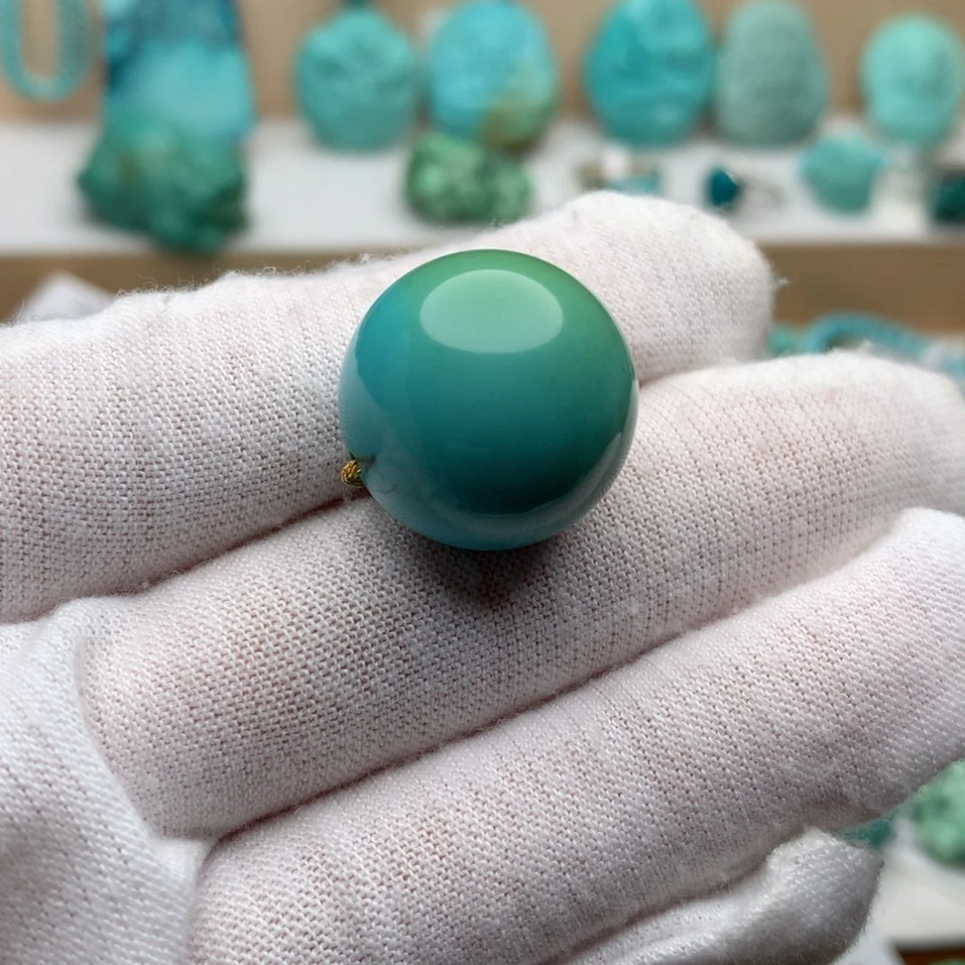 绿松石未镶嵌珠宝奇石19.6mm