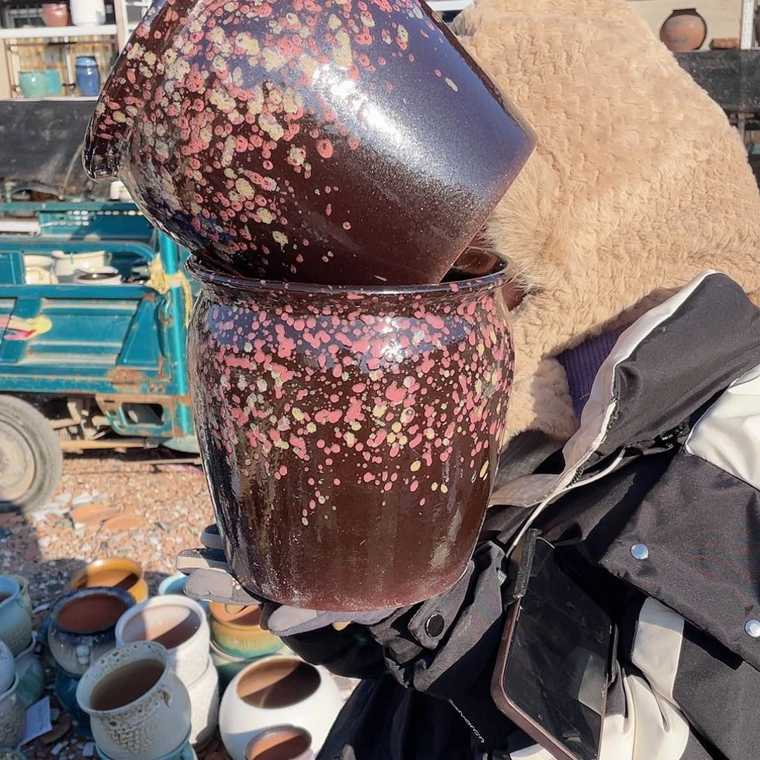 红陶王嫂花盆0128-186