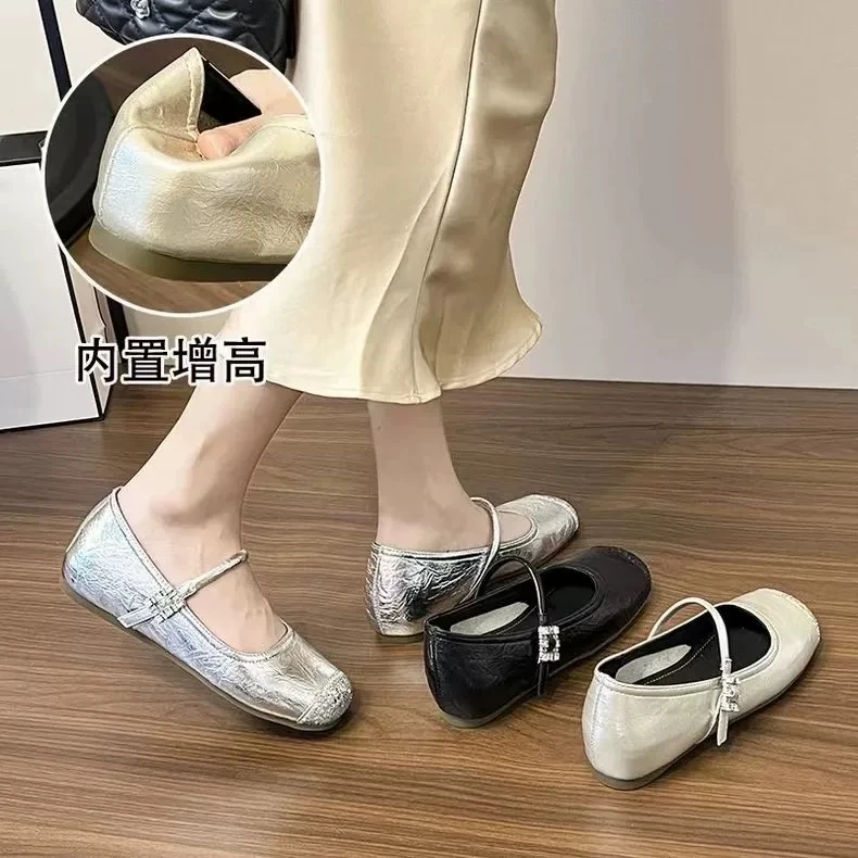 【运费补贴】小香风内增高5CM单鞋2025新款百搭软气质玛丽珍鞋989