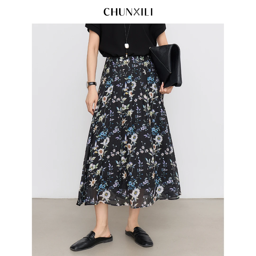 CHUNXILI/春熙里  气质苎麻半身裙S08B52039