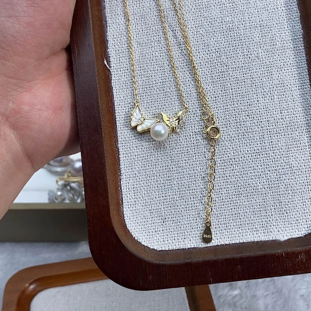 套链银S925镶嵌海水珍珠