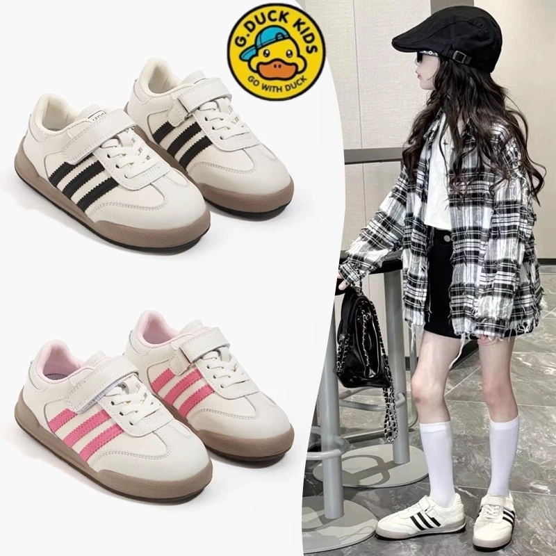 G.DUCK小黄鸭儿童鞋子2025春季女童运动鞋男童德训板鞋透气小白鞋