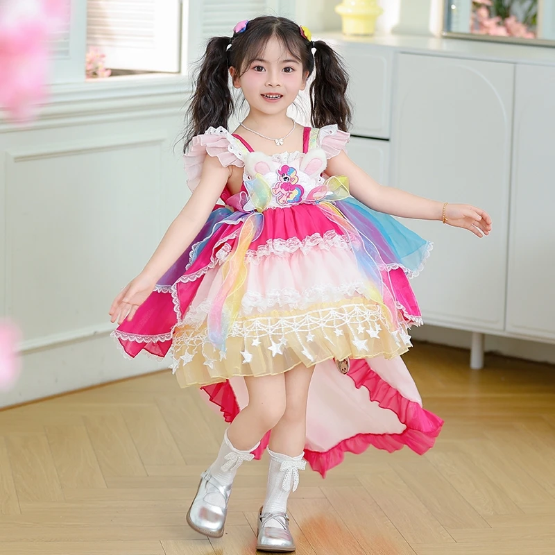 小马宝莉女童洛丽塔公主裙夏季儿童洋气连衣裙女孩生日礼服蓬蓬裙