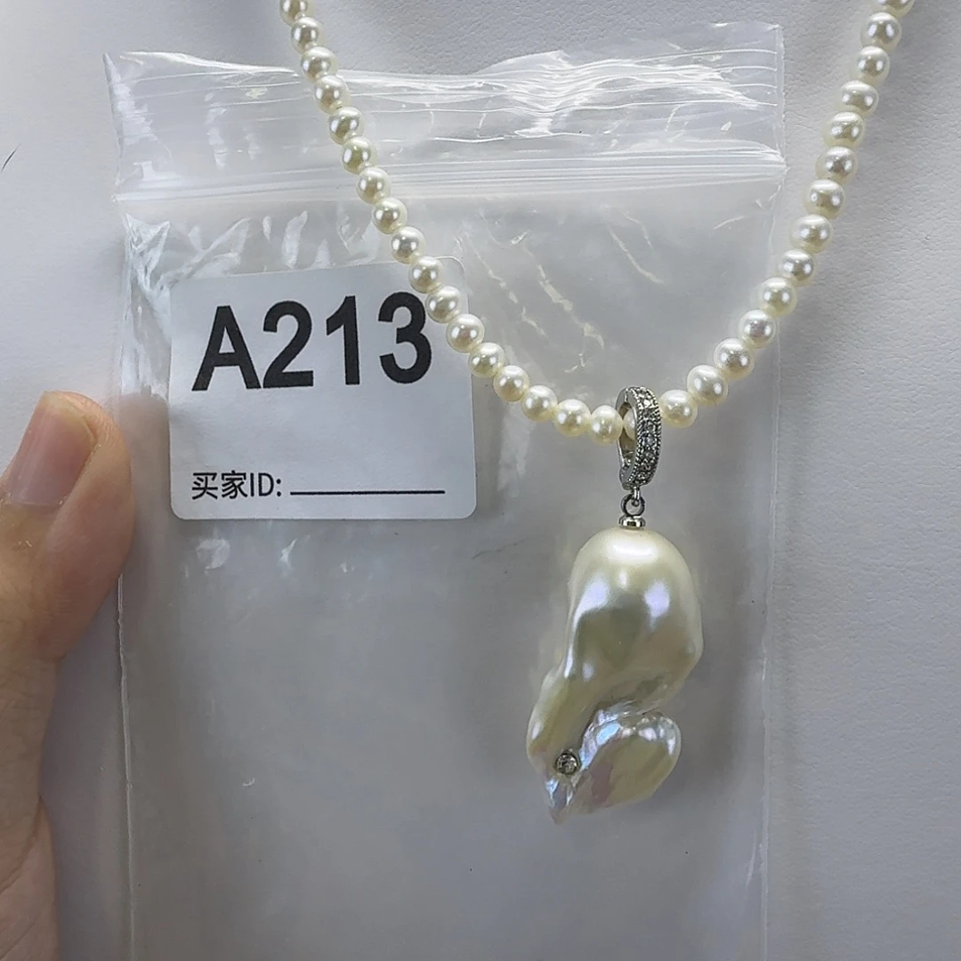 合金吊坠(不含链)淡水珍珠