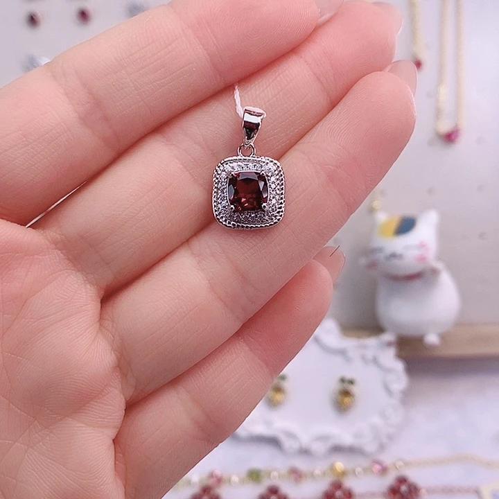 石榴石颈饰银S925镶嵌