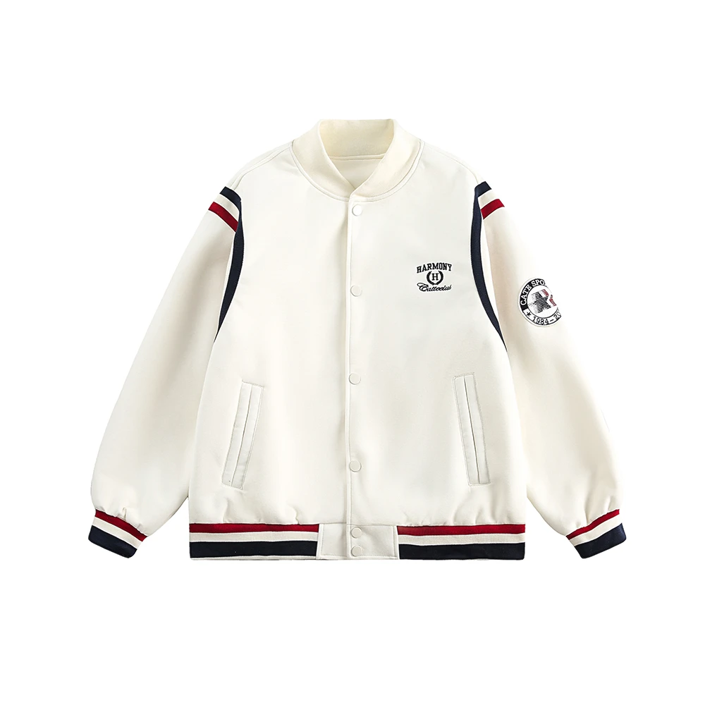 美式复古棒球服外套男2025情侣款潮牌cleanfit夹克女卫衣拼接撞色