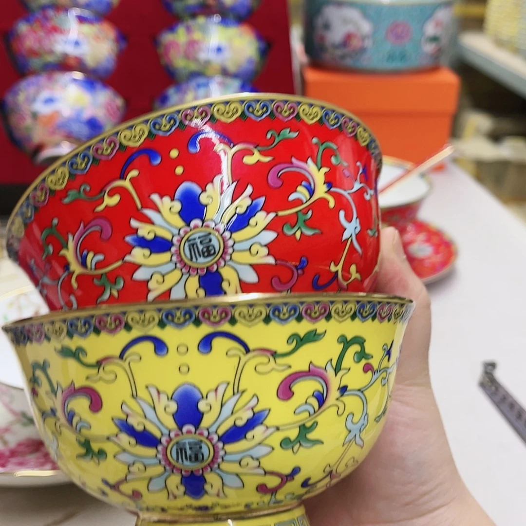 【闪购商品】珐琅5英寸3黄3红。。。。。