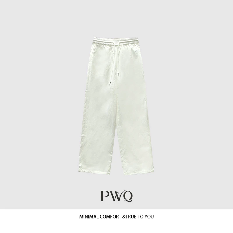 休闲裤松紧腰抽绳直筒裤垂感慵懒ZC-2561842XK