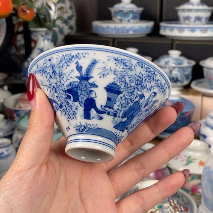 杯折葵非器竹林七贤斗笠杯