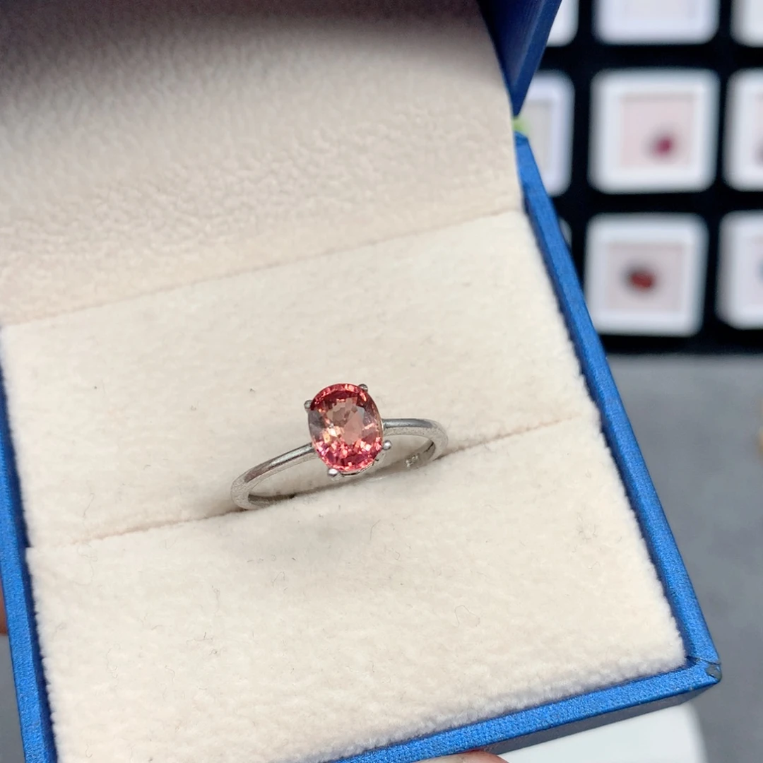 碧玺戒指银S925镶嵌天**福