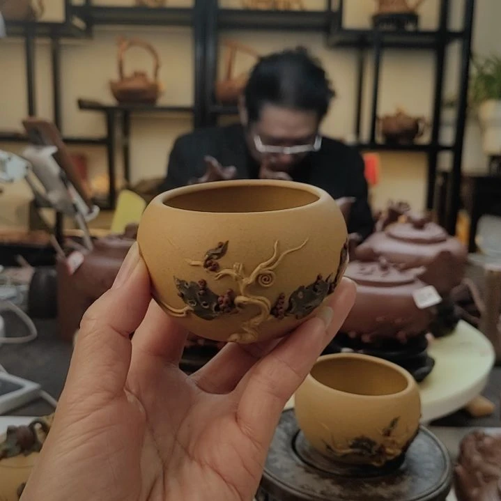 紫砂茶杯正高工王林仙全手工