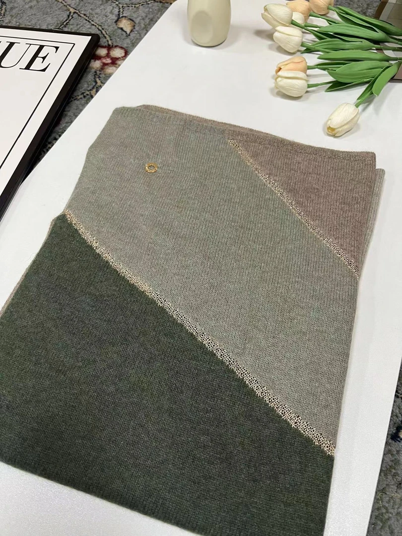 羊绒长巾-绿色华丽之礼 75*190cm丝巾披肩