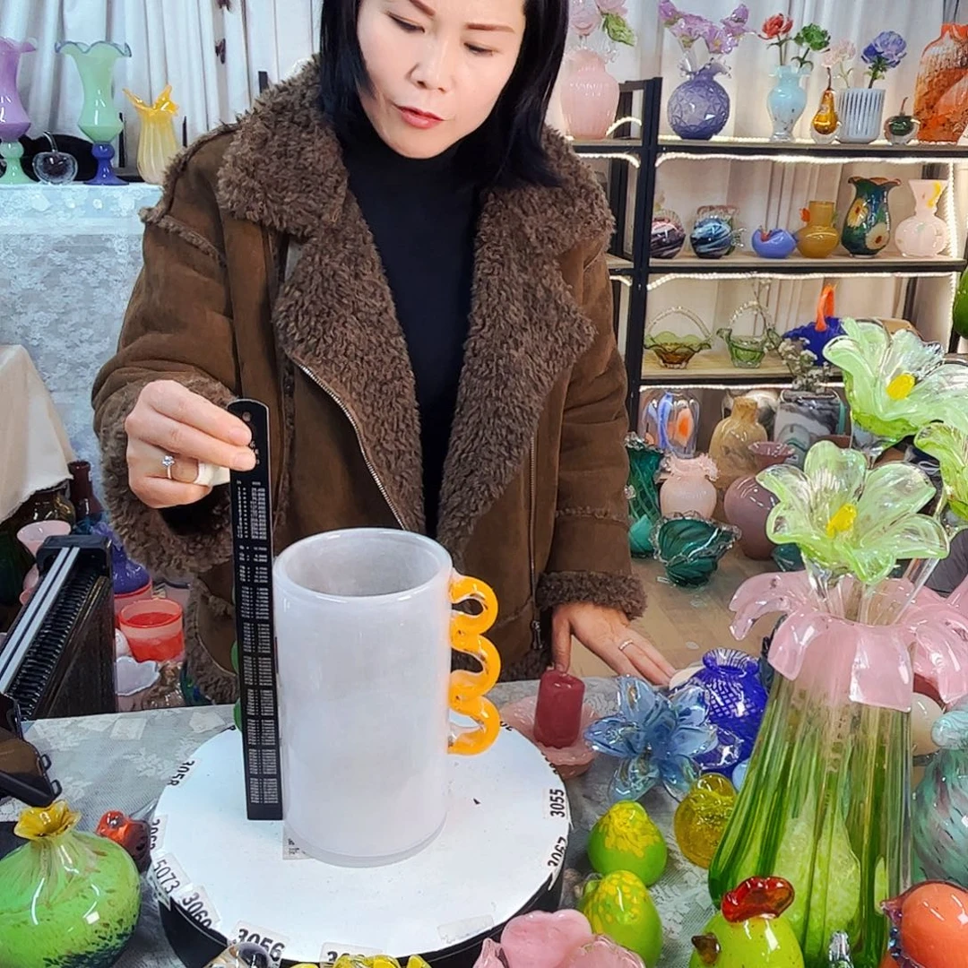 花瓶家悦美居琉璃摆件不完美