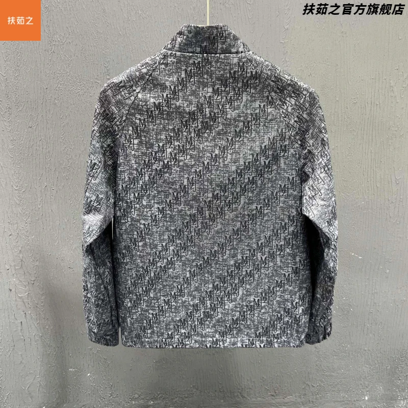 春秋季潮男士满印花夹克衫2025新款立领男装上衣褂子休闲百搭外套