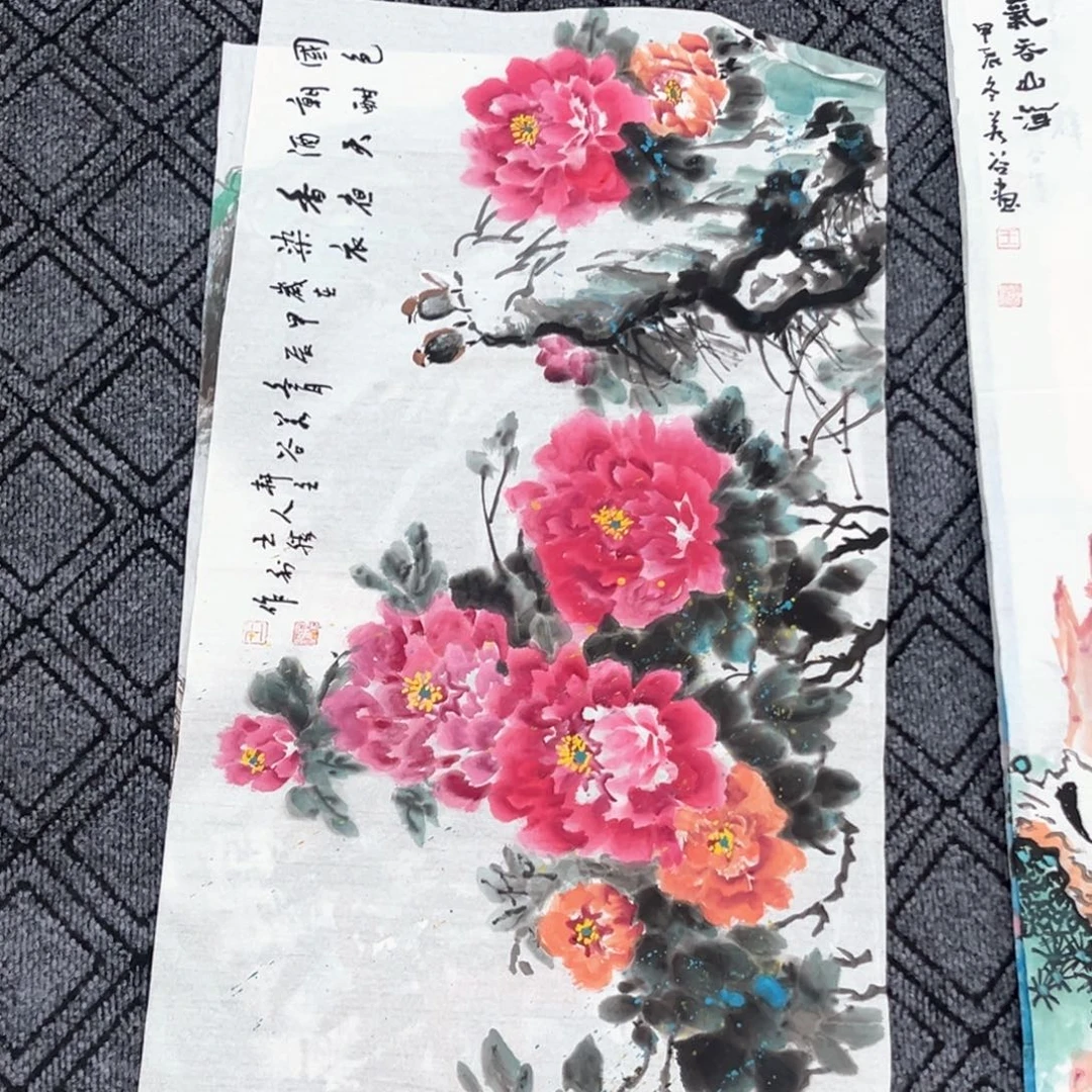 国画王胜利老师小三尺花鸟作品赵1