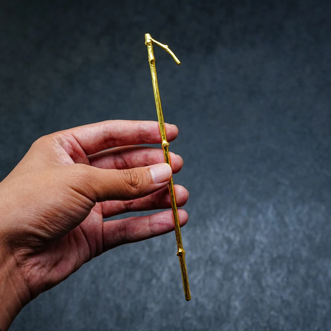 【慕雨手作】纯手工锻打纯金茶拨家用茶拨