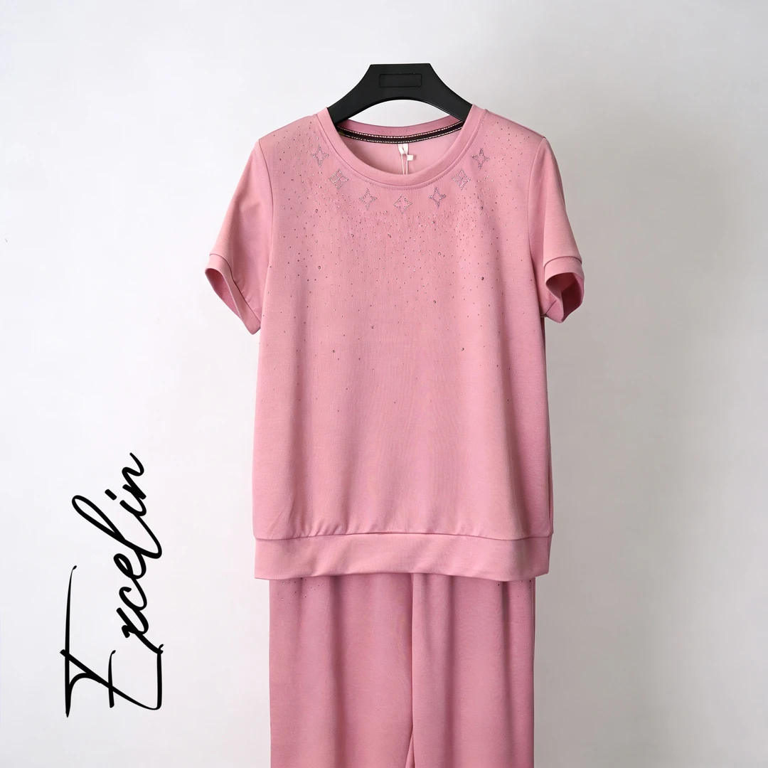 反季套装清仓【粉色星钻套装】秋季休闲减龄外套长裤洋气女士套装