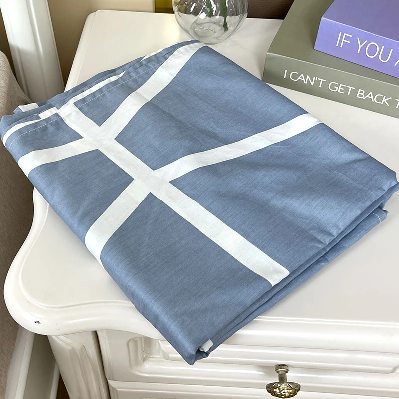 [百丽][绿白小花/蓝色几何/姜黄小点]全棉单件床单