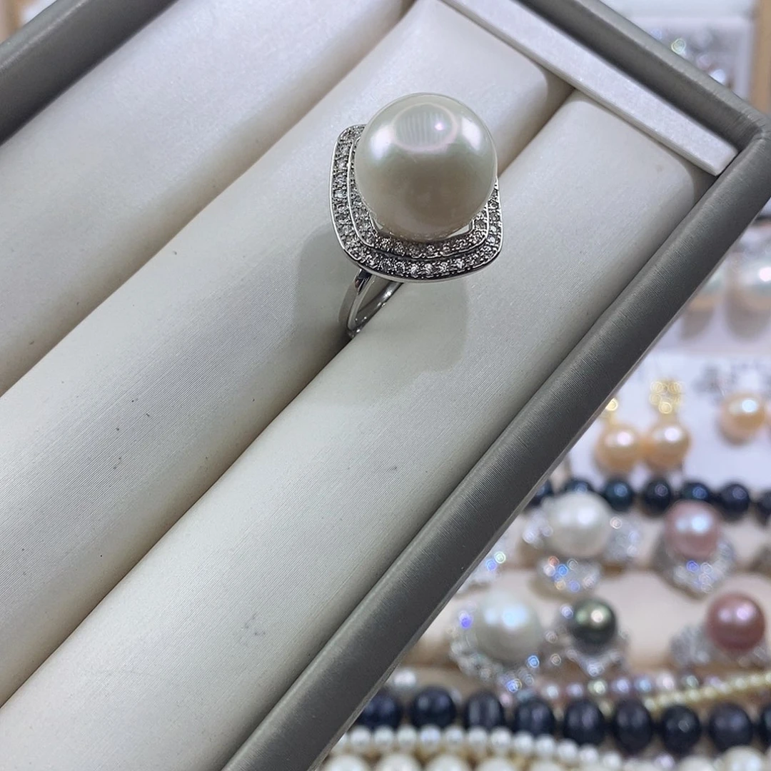 淡水珍珠戒指未镶嵌14.3mm