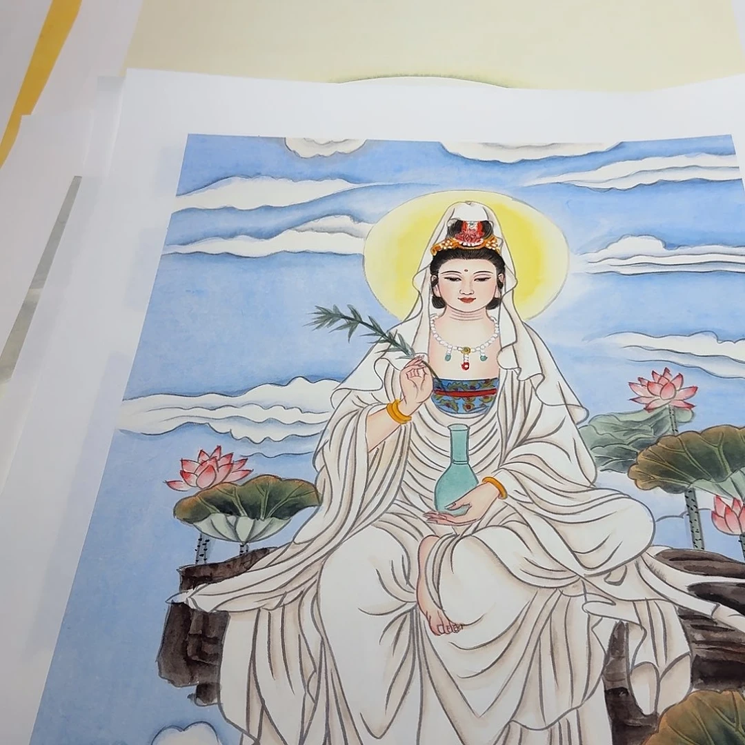 韩***翰国画地藏菩萨作品