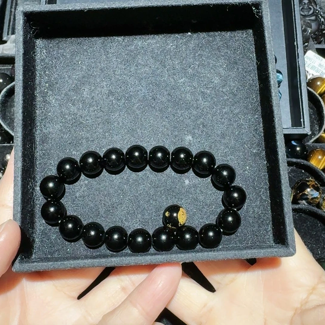 n****黑曜岩未镶嵌手链