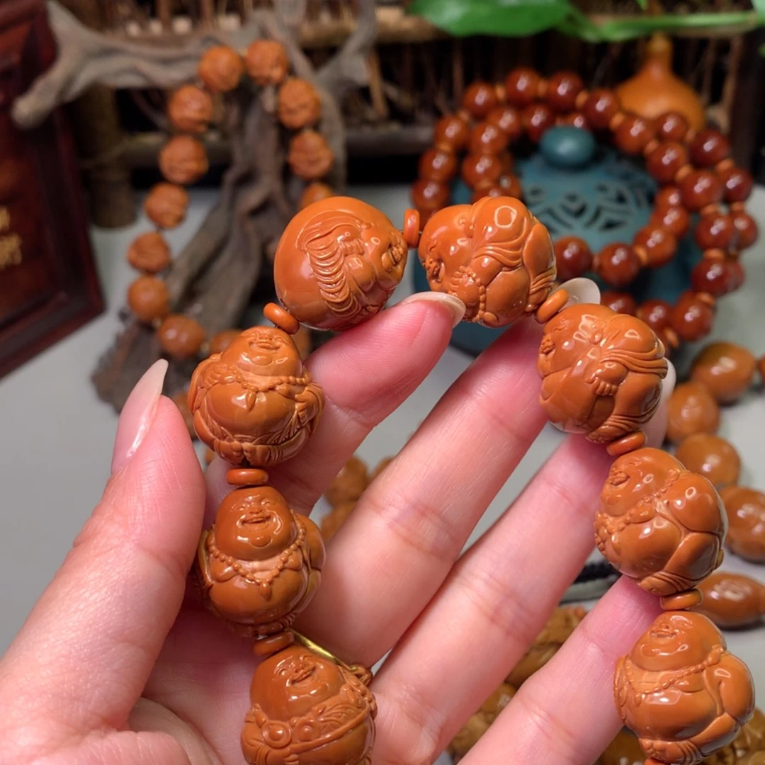 【闪购商品】手串/手链橄榄核用****3十小弥勒橄榄核雕刻