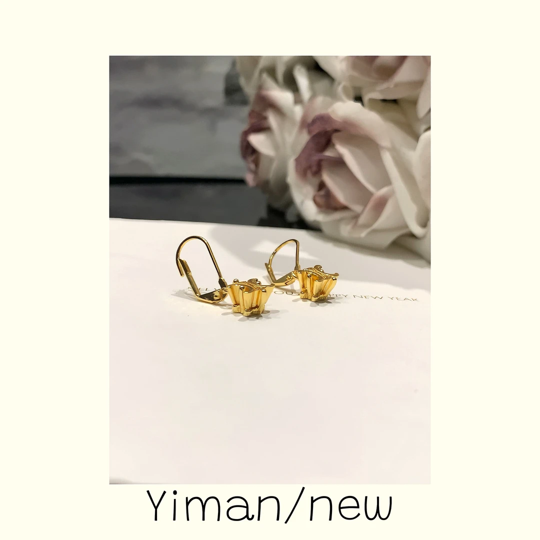 铜合金耳饰 金色简约吊坠耳扣MZ3525