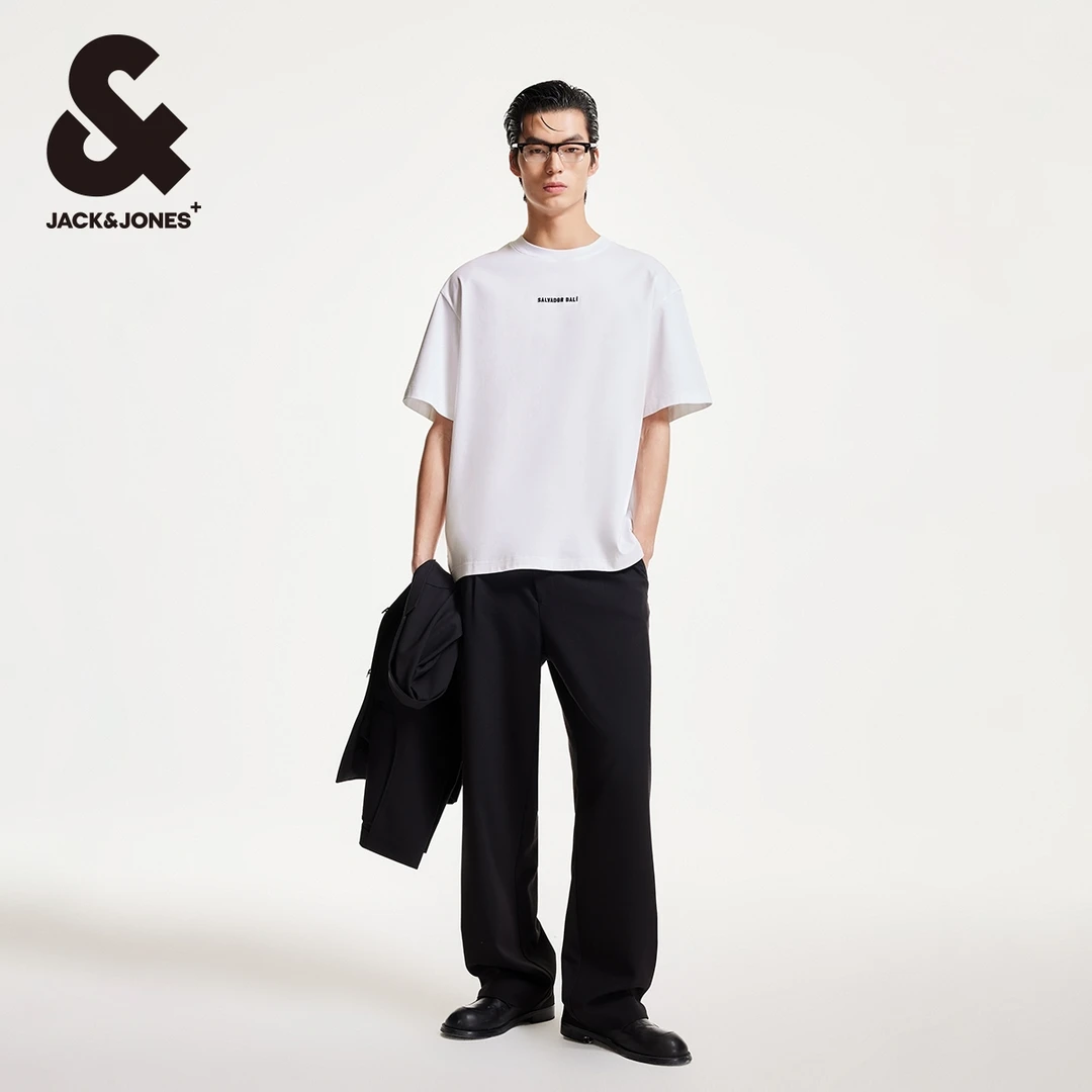 杰克琼斯DALI联名款春季新款刺绣印花纯棉日常略宽松短袖T恤男款