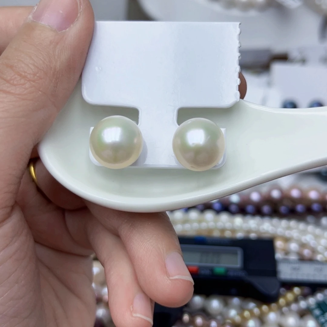 淡水珍珠耳饰银S925镶嵌