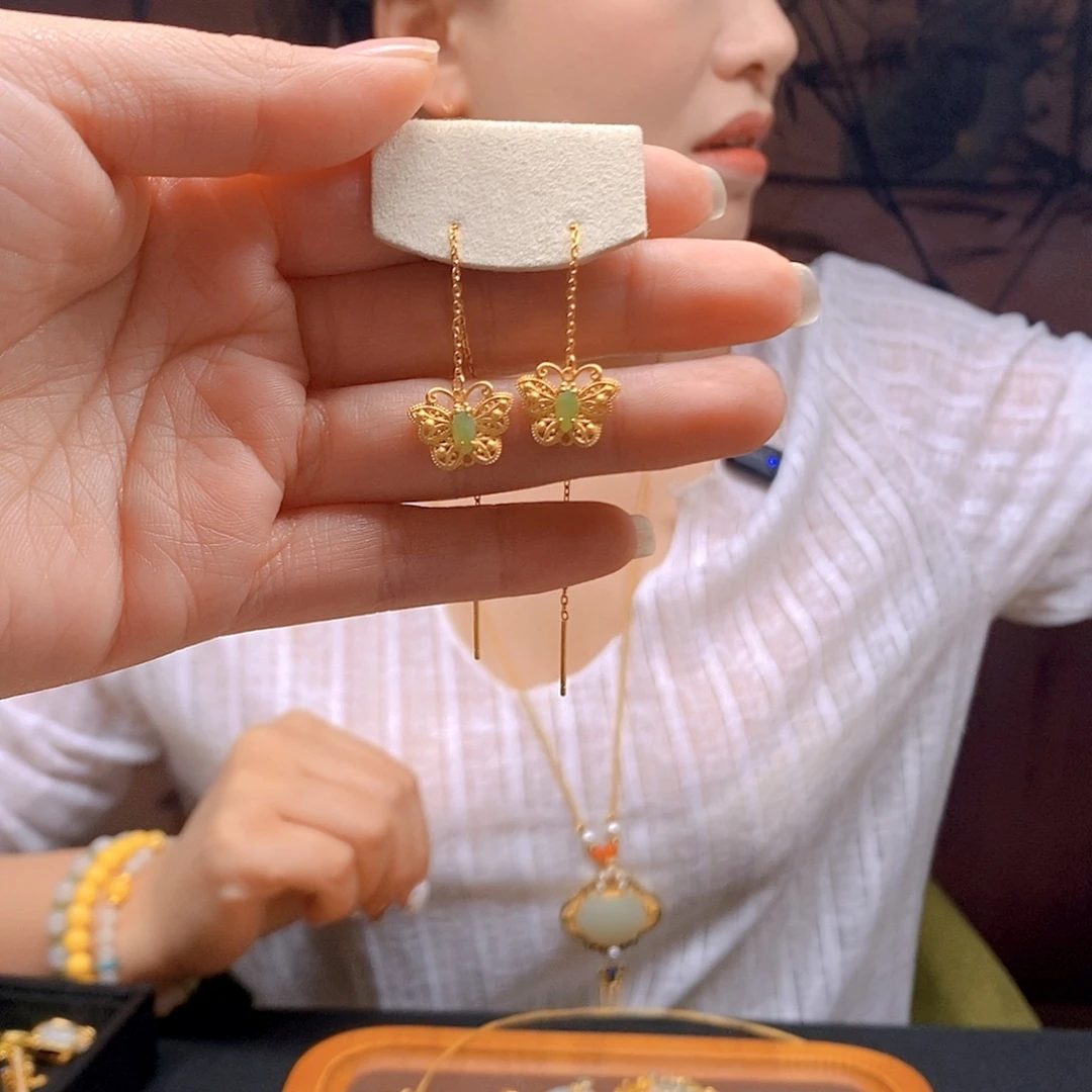 和田玉银S925镶嵌颈饰