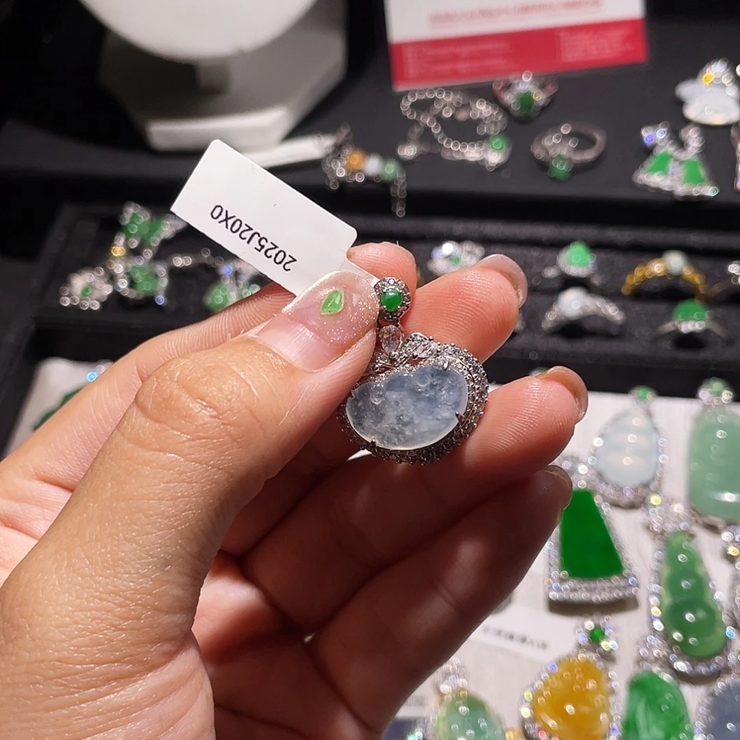 翡翠银S925镶嵌颈饰