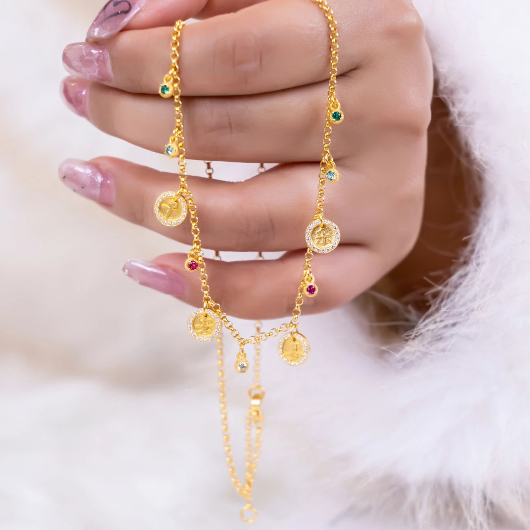 【贞爱福圣诞年终狂欢购】黄金足金999爆品【莫桑平安喜乐套链】百搭