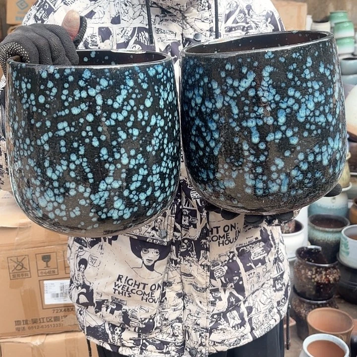 红陶瑕疵蓝星空20*20两个